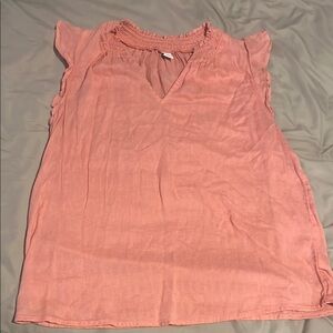 Old Navy Cap Sleeve Ruffled Pink Blouse